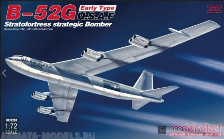 UA72207 B-52G Early Type U.S.A.F Stratofortress Strategic Bomber Modelcollect