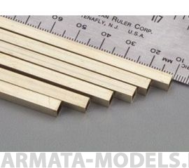 KS8264 Прямоугольная латунная трубка 3,2х6,4 мм, 1 шт