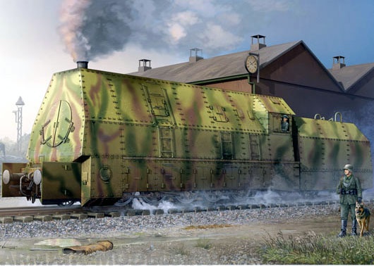 00219 Германский бронированный паровоз BR57  Trumpeter