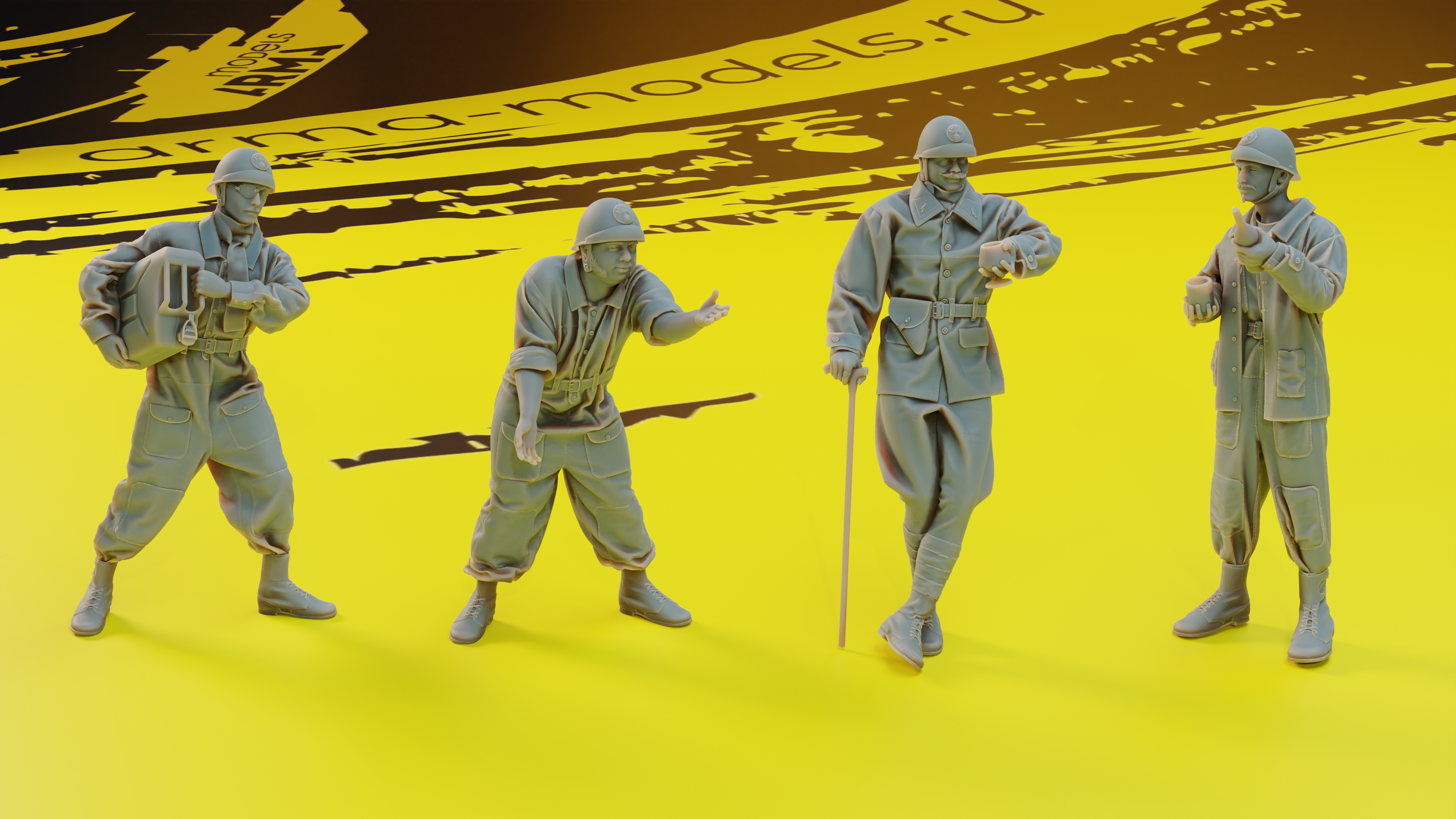 AM72370 Фигуры французских танкистов 4 фигуры WW2 Arma Models