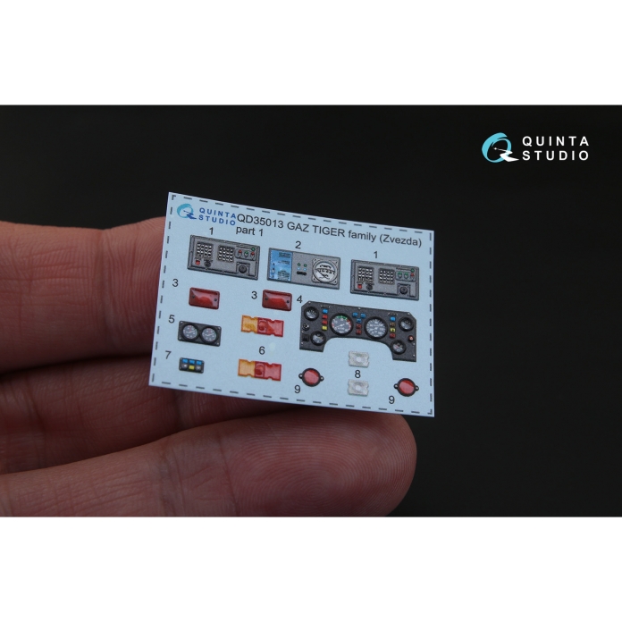 QD35013 3D Декаль интерьера кабины для семейства ГАЗ Тигр (для модели Звезда)