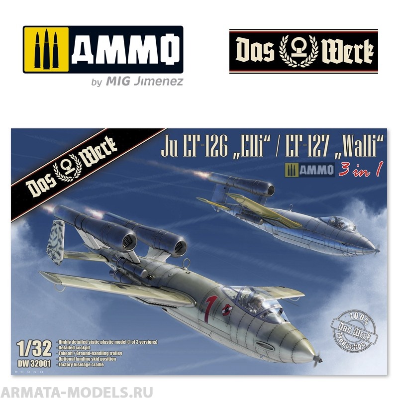 DW32001 Сборная модель Ju EF-126 «Elli»/ EF-127 «Walli» Das Werk