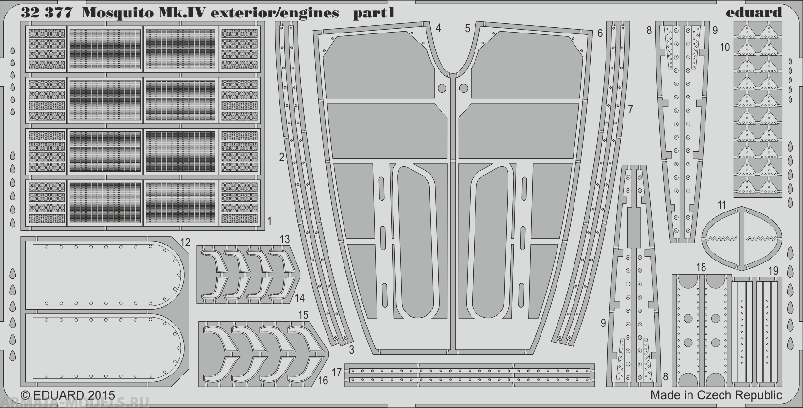 32377ED  Mosquito Mk.IV exterior/engines 1/32