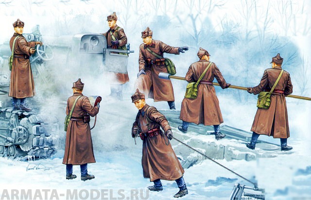 Набор фигурок 00427 Расчет гаубицы Б-4 Trumpeter