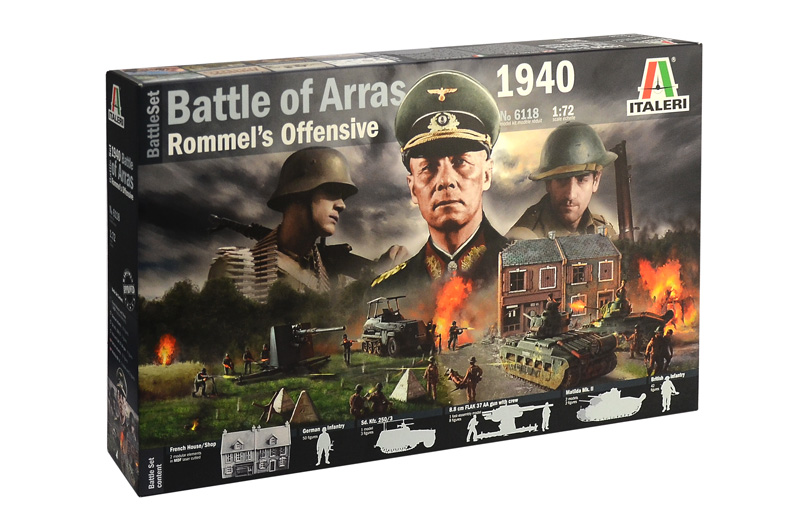 6118ИТ Набор WWII BATTLESET: 1940 BATTLE OF ARRAS «ROMMEL OF.» (10013160/300421/0255806, ИТАЛИЯ ) Italeri