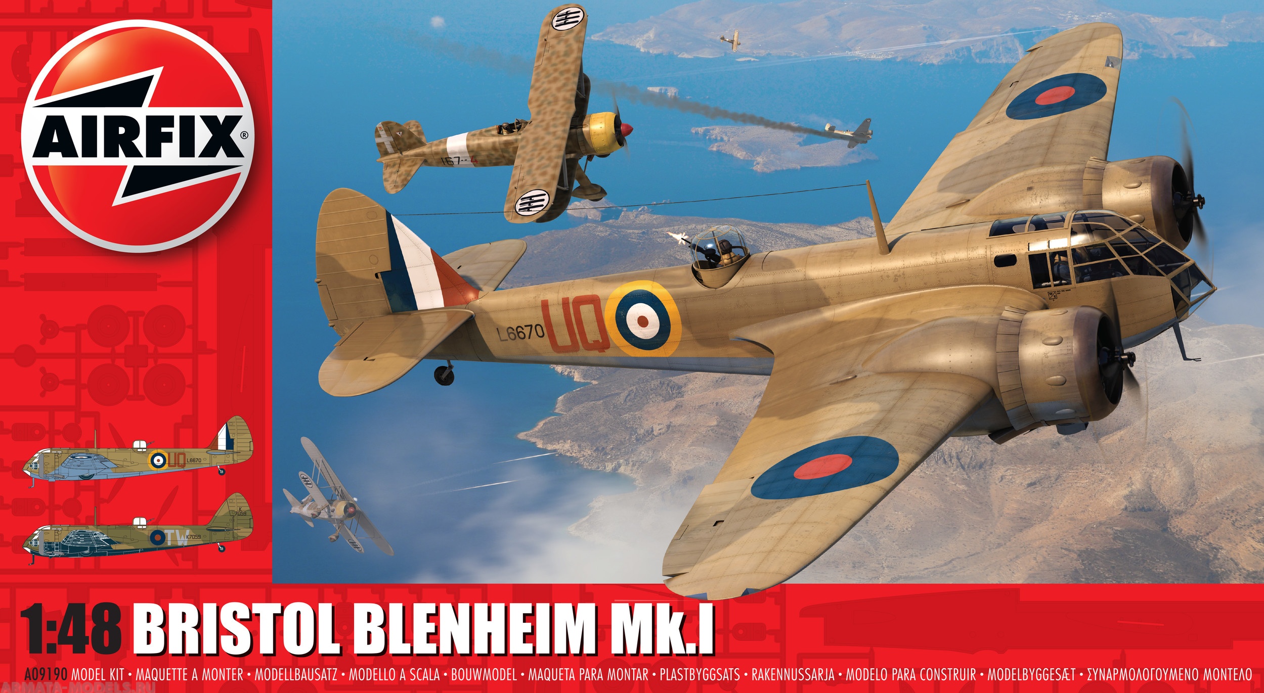 A09190 Сборная модель самолета Bristol Blenheim Mk1 Airfix