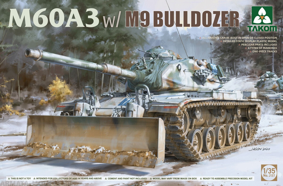 2137T Танк M60A3 с бульдозером М9 Takom