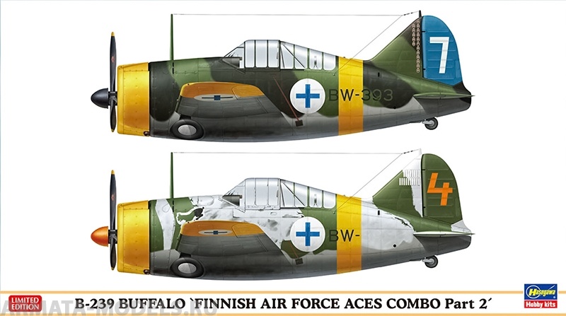 02229 Самолеты B-239 BUFFALO FINNISH AIR FORCE ACES COMBO Part 2 (Two kits) Hasegawa