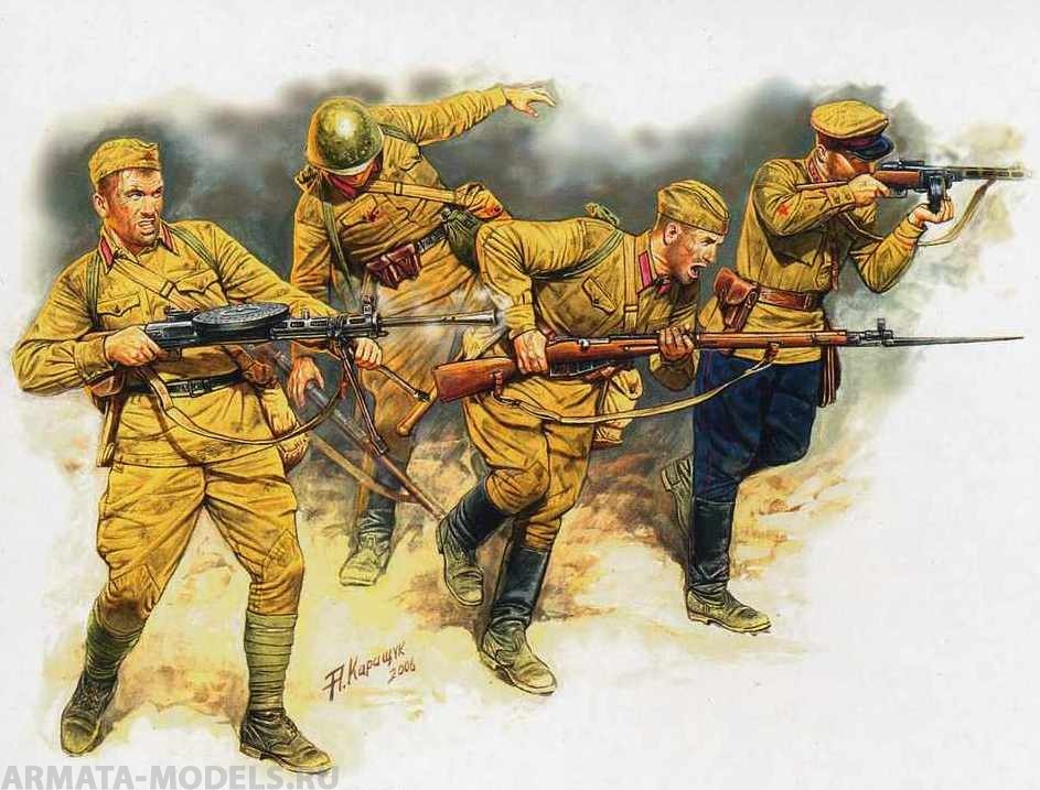 Набор фигурок MB3523 Фигурки Советская пехота Master Box (MB)