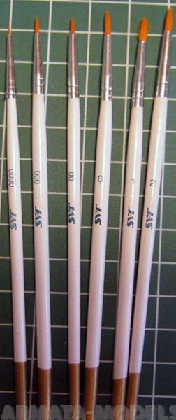 3691J Набор кистей из синтетического волоса,  6 шт.