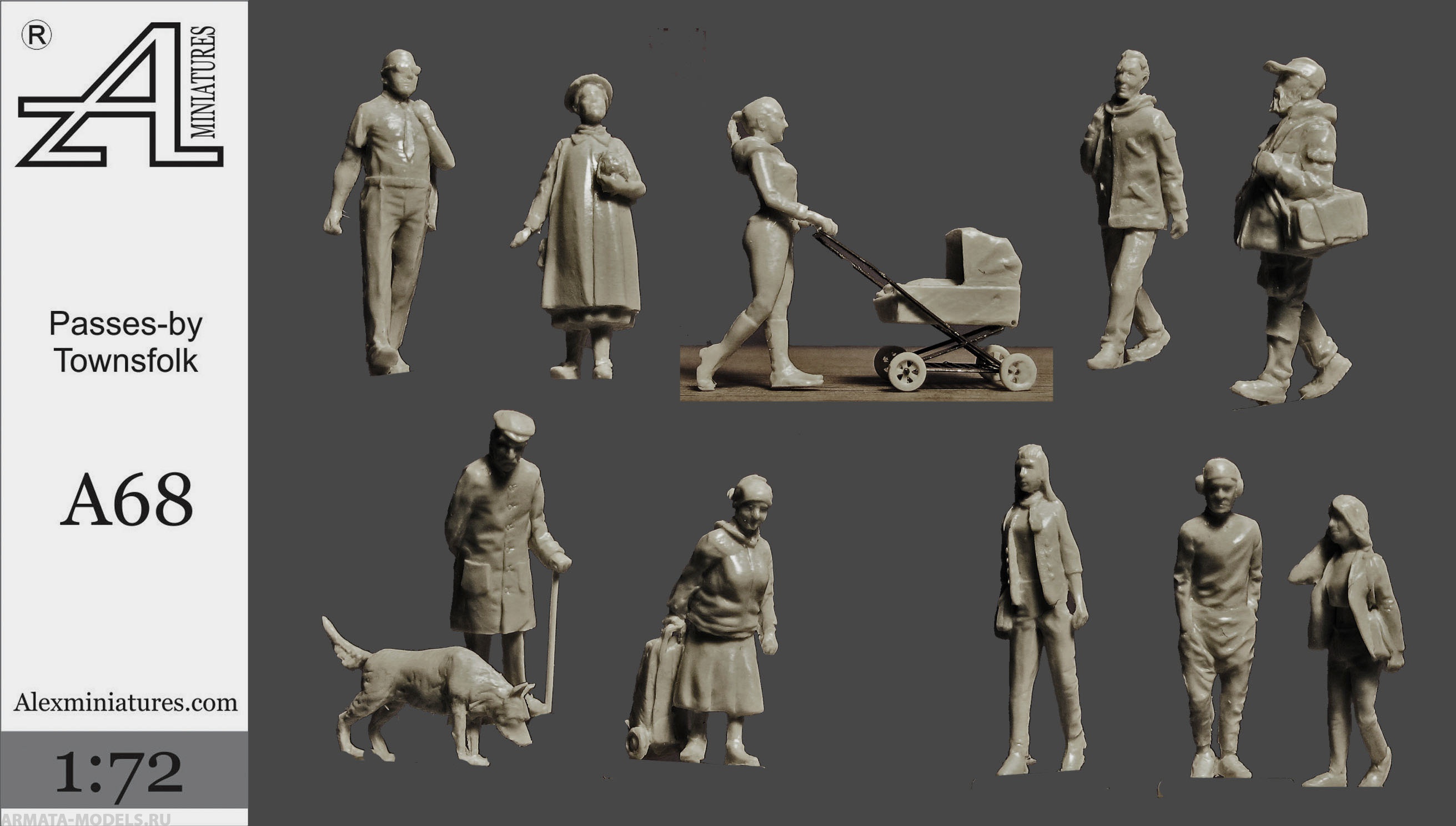 A68 Городские жители.Прохожие1:72 Alex miniatures