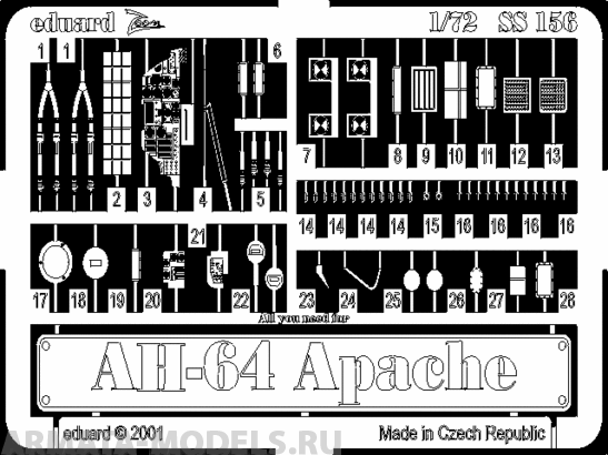 SS156 Фототравление AH-64 For ACADEMY kit