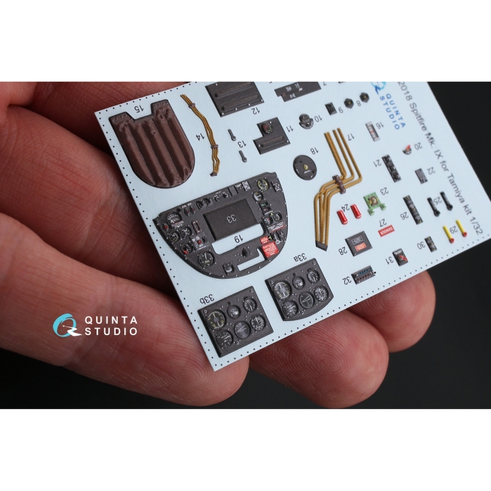 QD32018 1/32 3D Декаль интерьера кабины Spitfire Mk.IX (для модели Tamiya) Quinta Studio