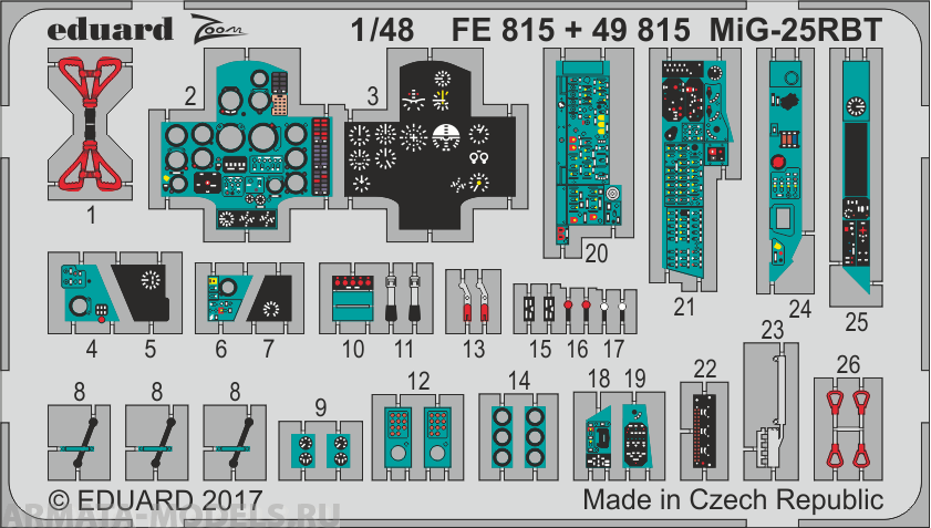 49815 Фототравление для MiG-25RBT interior для модели ICM