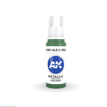 AK11204 Краска акриловая Emerald Metallic Green 17ml